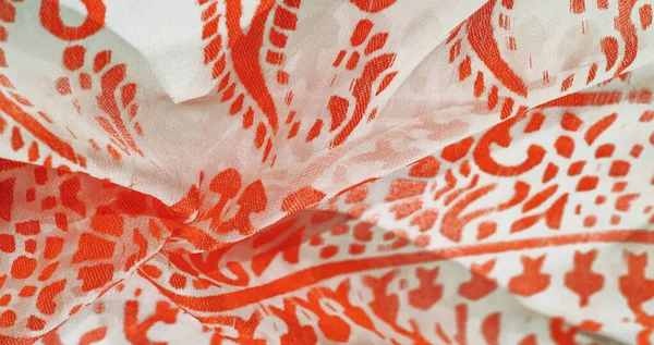Texture, motif, collection, tissu de soie, écharpe féminine, frottement rouge — Photo