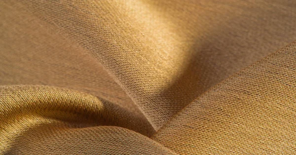 Pozadí Struktura Textura Béžová Zlatá Hedvábná Textilie Hladký Matný Povrch — Stock fotografie