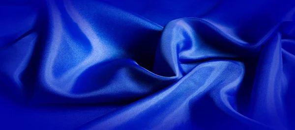 Textura, tecido de seda azul, feito apenas para o humor que vamos introd — Fotografia de Stock