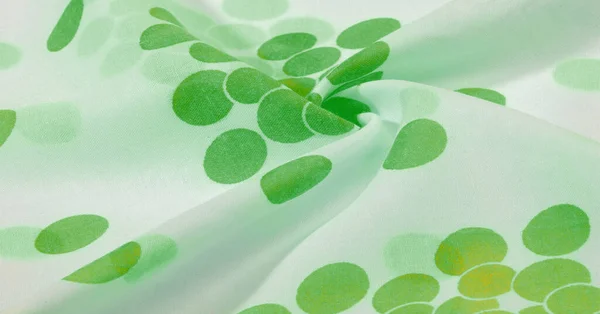 Textura fundo, verde bolinhas modelado seda Fabri — Fotografia de Stock