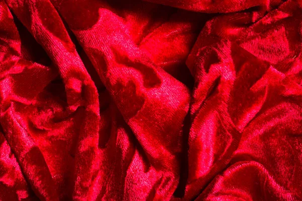 Velor, kırmızı renk kumaş. Bu muhteşem streç kadife kumaş h — Stok fotoğraf