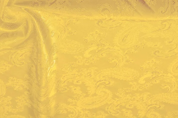 Textura, pozadí, hedvábná látka je žlutá. Tento žlutý Stam — Stock fotografie
