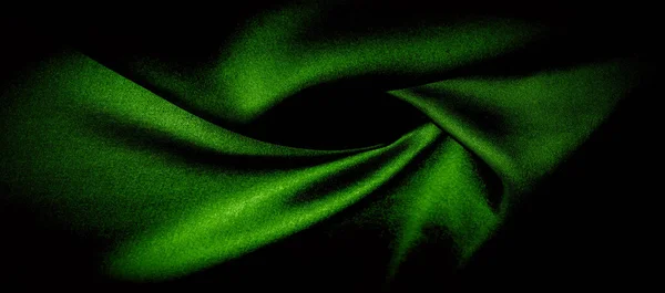 Textura, fundo, padrão. tecido de seda verde foto panorâmica . — Fotografia de Stock