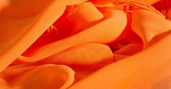 Fundo, padrão, textura, tecido de seda laranja tem um brilhante — Fotografia de Stock