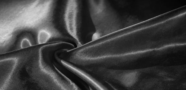 Texture, background, pattern, silk fabric in black. This adorabl — Stock Photo, Image