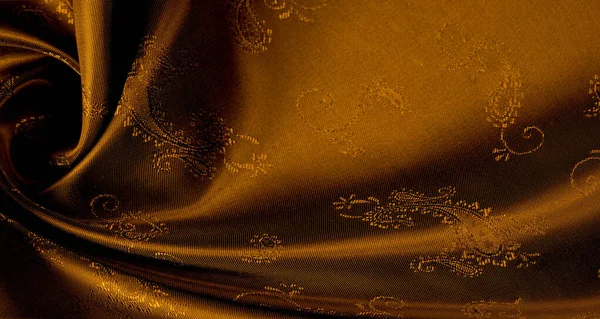 Textuur achtergrond patroon gele mosterd bruin chiffon stof w — Stockfoto