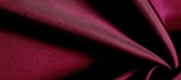 texture, red silk fabric panoramic photo. Silk Duke mood satin -