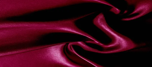 texture, red silk fabric panoramic photo. Silk Duke mood satin -