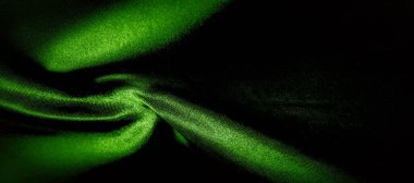 doku, arka plan, desen. yeşil ipek kumaş panoramik fotoğraf.