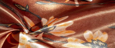 Doku, arka plan, desen, kahverengi renk ipek kumaş ile 