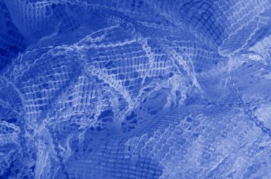 Doku, arka plan mavi tül. Hacim, yetenek veya ayrıntılı d ekleme