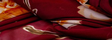 Doku, arka plan, pembe çiçek pri ile bordo ipek kumaş