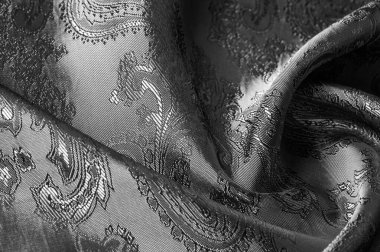 doku, arka plan, bir paisley patt ile siyah çelik gri kumaş