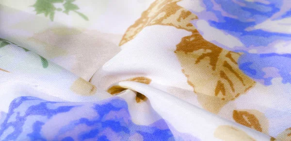 Tecido de algodão padrão de textura. Flores rosas em um backgrou branco — Fotografia de Stock