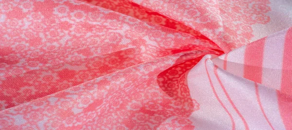 Textura, fundo, padrão, tecido de seda rosa em um backgr branco — Fotografia de Stock