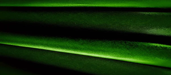 テクスチャ、背景、パターン。緑のシルク生地パノラマ写真. — ストック写真