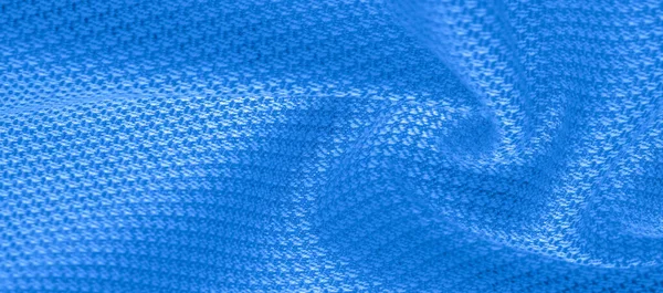 Texture de fond, motif Tissu laine chaude avec cousu bleu — Photo