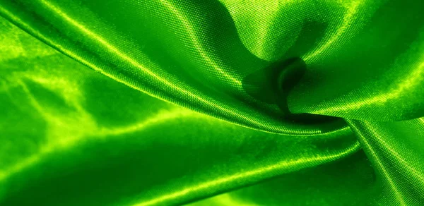 Texture, fond, motif, tissu de soie de couleur verte. C'est... — Photo