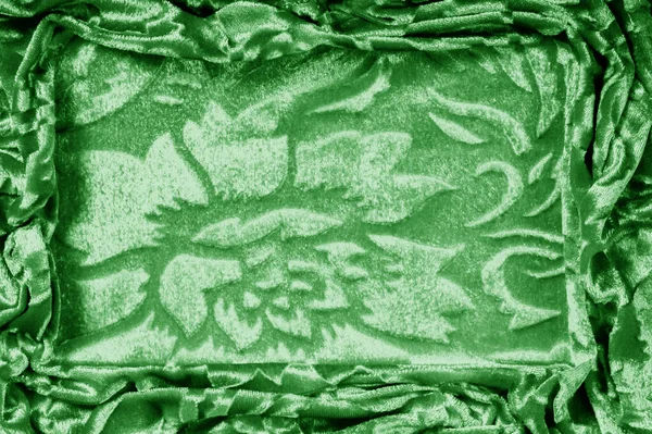 ベロアグリーン生地ベルベットパターンは、割礼の下から彫刻 — ストック写真