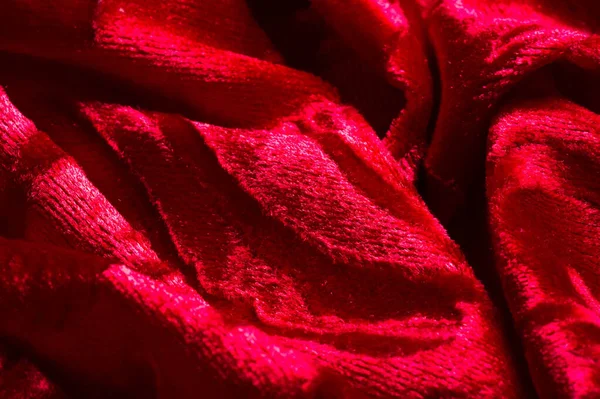 Veludo, tecido de cor vermelha. Este lindo tecido de veludo estiramento h — Fotografia de Stock