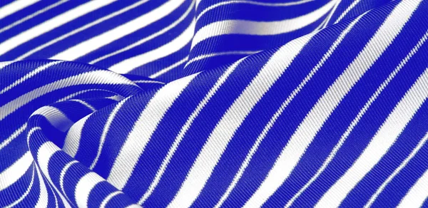 Silk striped fabric. blue white stripes. This beautiful, super s — Stock Photo, Image