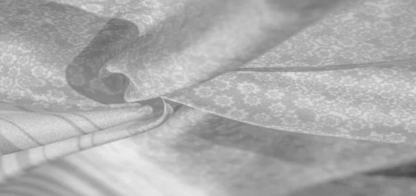 Μοτίβο υφής, μαύρο γκρίζο μεταξωτό ύφασμα σε λευκό φόντο, f — Φωτογραφία Αρχείου