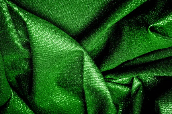 Texture, fond, motif. Le tissu est vert foncé enduit wi — Photo