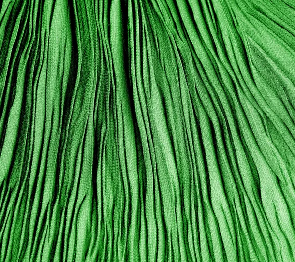 Текстура, фон, рисунок, Ткань шелковая плиссированная зеленый. This be — стоковое фото