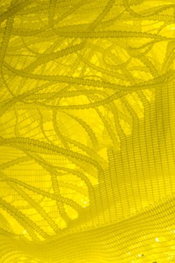 Doku, arka plan, desen. sarı tül. Basit bir tasarıma sahip