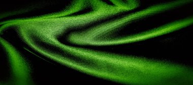 doku, arka plan, desen. yeşil ipek kumaş panoramik fotoğraf.