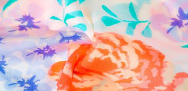 doku deseni pamuklu kumaş. Beyaz bir backgrou üzerinde çiçekler güller