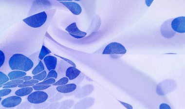 Doku arka plan, mavi polka nokta desenli ipek kumaş. Oluşturmak
