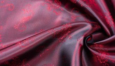 Doku, kumaş, paisley desenli kırmızı ipek. Bu güzel p