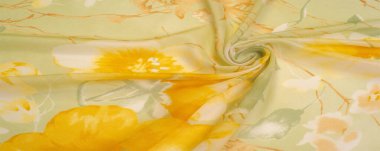 Doku, arka plan, büyük desenli ince yarı saydam ipek.