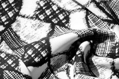 doku, arka plan, desen. siyah soyut f ile beyaz kumaş