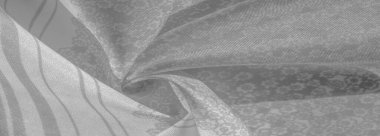 Doku deseni, beyaz arka plan üzerinde siyah gri ipek kumaş, f