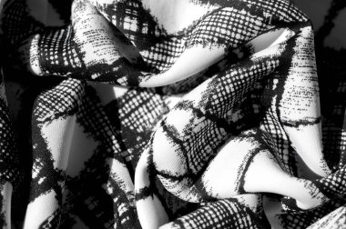 doku, arka plan, desen. siyah soyut f ile beyaz kumaş