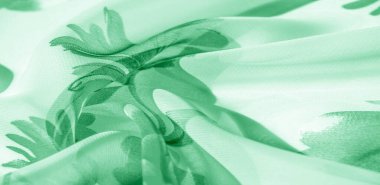 Doku arka plan, desen, duvar kağıdı. beyaz ipek kumaş, yeşil