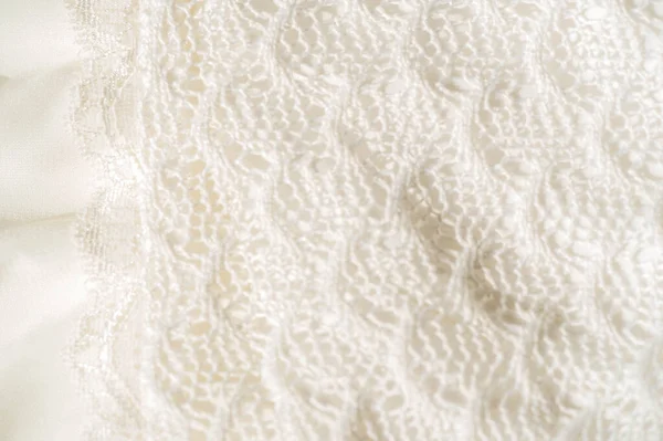 Texture, fond, motif. tissu de dentelle blanche. Ce merveilleux — Photo