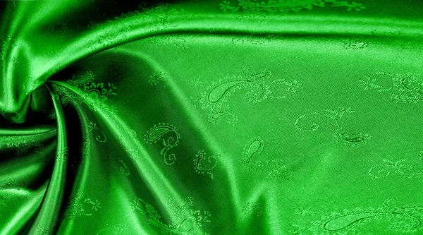 Textuur, achtergrond, patroon groene zijde chiffon stof met een PA — Stockfoto