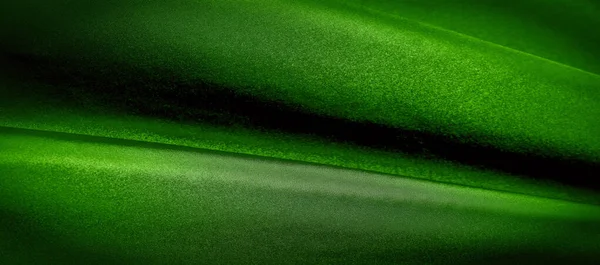 テクスチャ、背景、パターン。緑のシルク生地パノラマ写真. — ストック写真