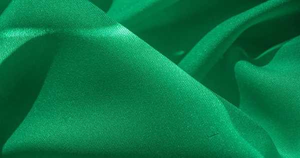 Textura, tela de seda de color verde, sati de seda verde claro sólido — Foto de Stock