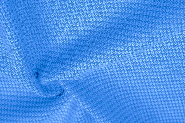 背景纹理，图案织物暖羊毛与缝合蓝色 — 图库照片