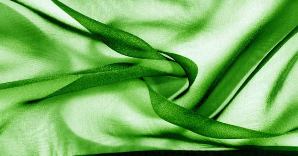 Sfondo, modello, texture, carta da parati, tessuto di seta verde. Aggiungi — Foto Stock