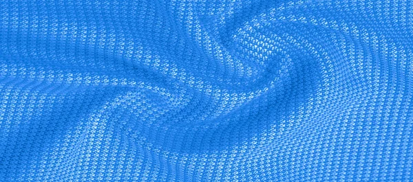 Bakgrund textur, mönster tyg varm ull med sydd blå — Stockfoto