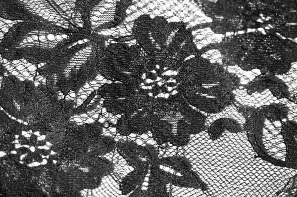 Exture background, pattern. black lace fabric. This beautiful la — Stock Photo, Image