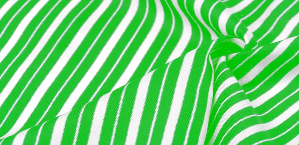 Silk striped fabric. green white stripes. This beautiful, super — Stock Photo, Image