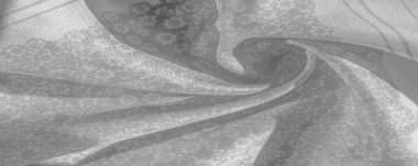 Doku deseni, beyaz arka plan üzerinde siyah gri ipek kumaş, f