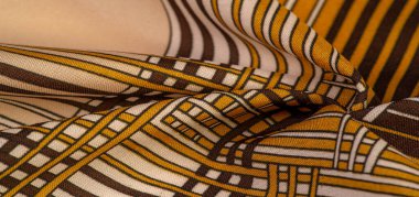 Doku, arka plan, desen, kahverengi renk ipek kumaş, geomet