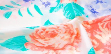 doku deseni pamuklu kumaş. Beyaz bir backgrou üzerinde çiçekler güller